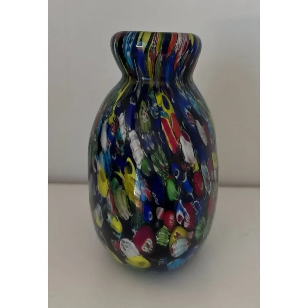 Rare VTG MURANO ART Glass Millefiori Mini Vase
